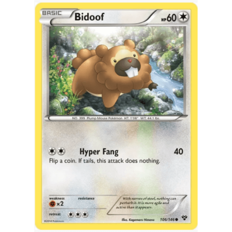 Bidoof - XY Base Set #106/146 Reverse Holo