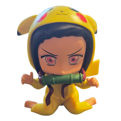 Cosplay Figure -  Demon Slayer Nezuko Kamado - Pokémon Pikachu 4.5"