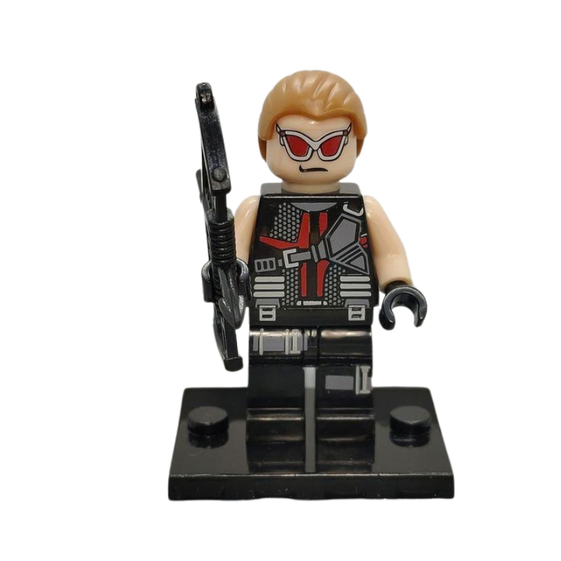 Toy figure with a weapon on a white background