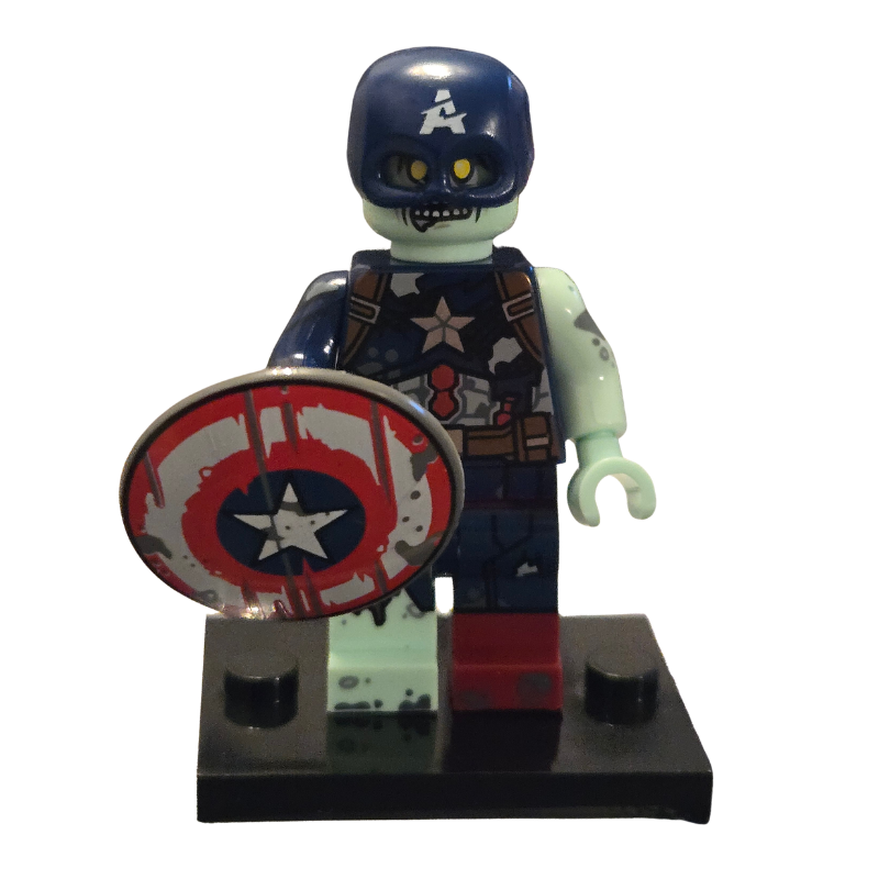 Custom Lego Compatible Marvel Zombie Captain America Minifig 