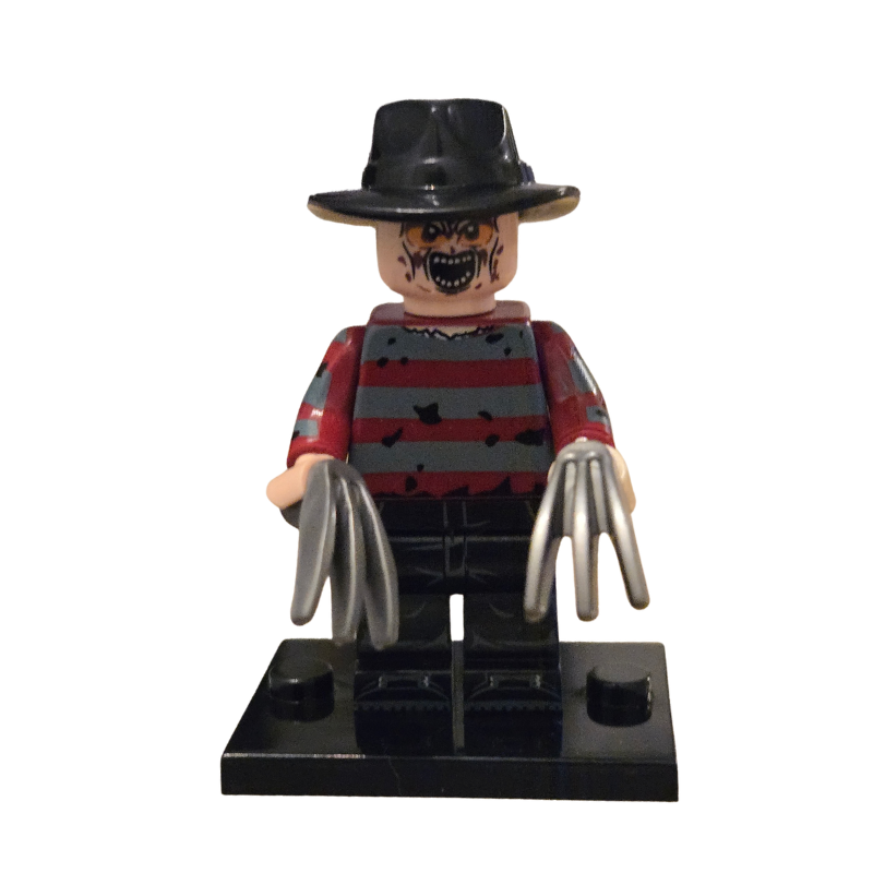 Custom Lego Compatible Freddy Krueger (Nightmare on Elm Street) Minifig Red and grey shirt
