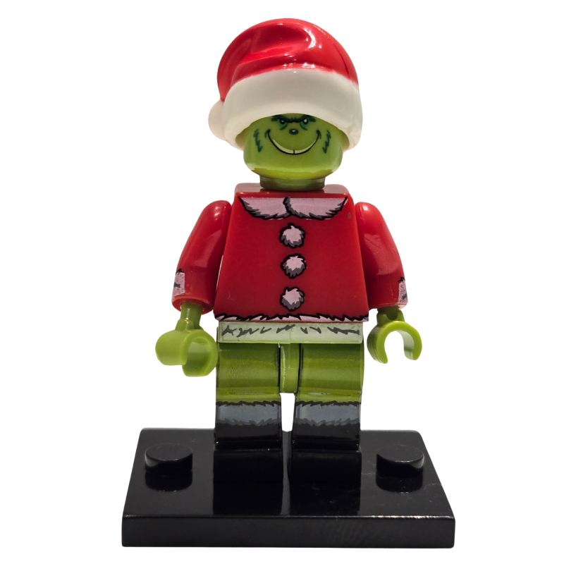 Custom Lego Compatible Holiday Grinch w/tree outfit Minifig