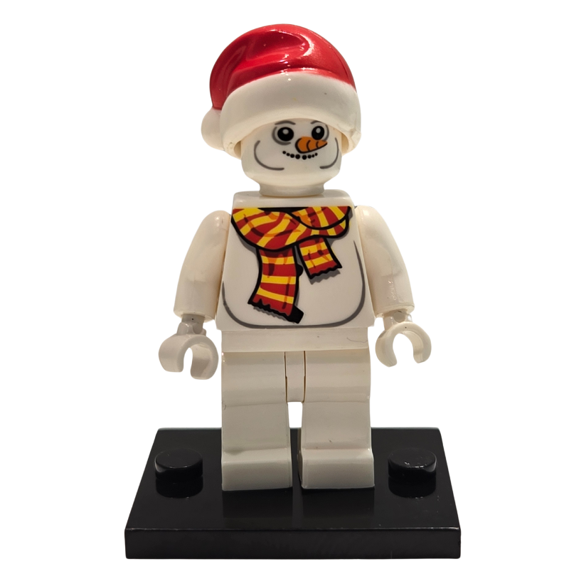 Custom Lego Compatible Holiday Snowman w/tree outfit Minifig