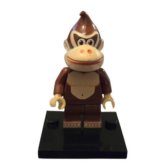 Monkey-like figure on a black base with a white background