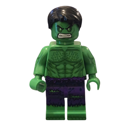 Green superhero minifigure with black hair on a white background