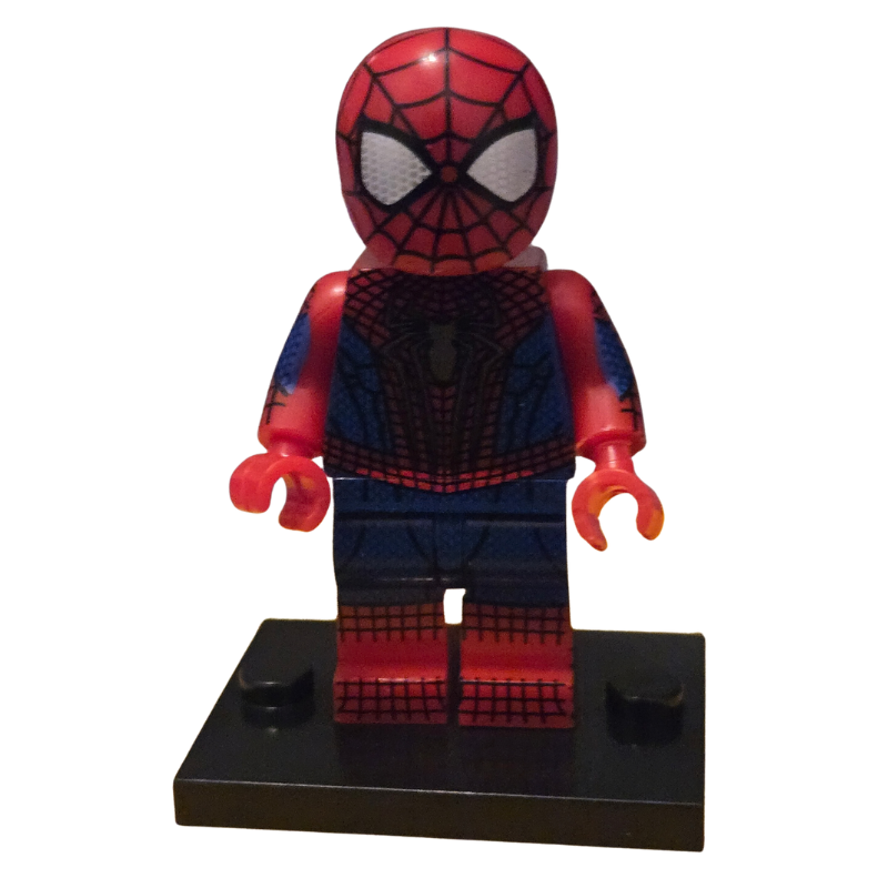 Spider-Man LEGO figure on a white background