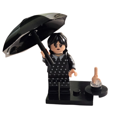 Custom Lego Compatible Wednesday Adams Minifig