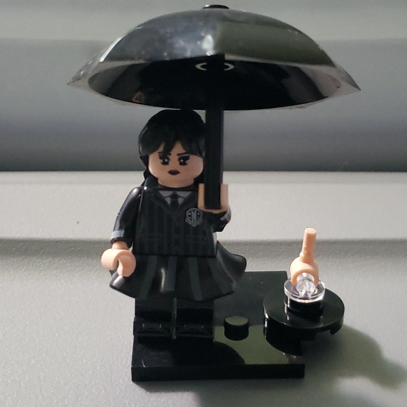 Custom Lego Compatible Wednesday Adams Minifig