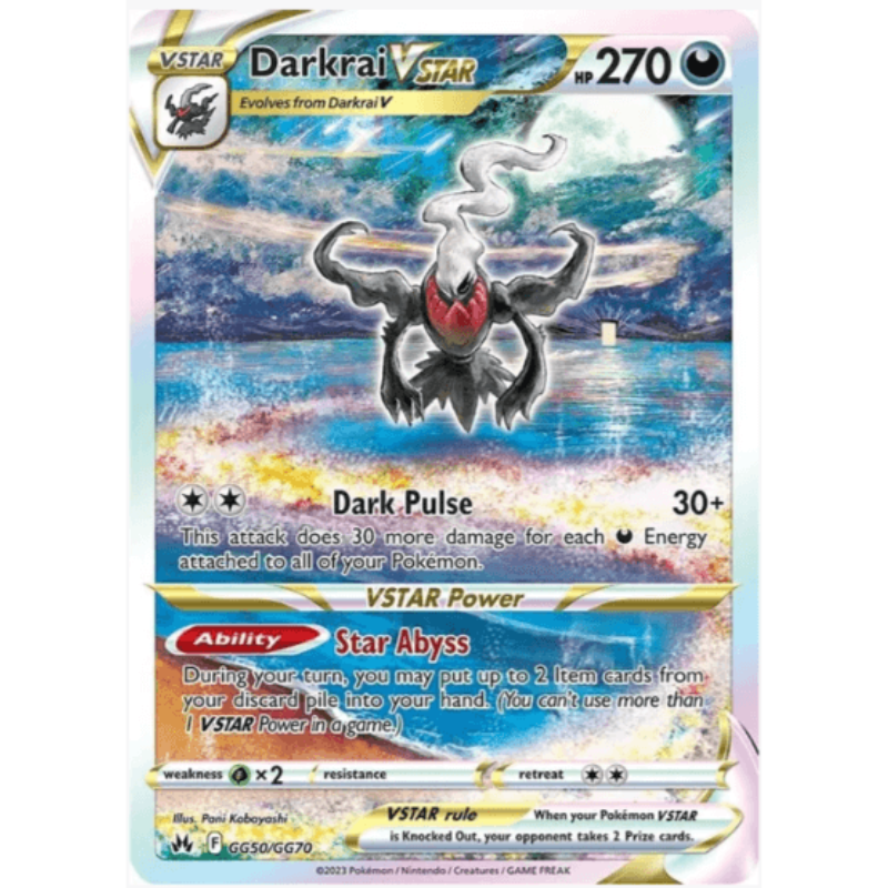 Pokémon trading card featuring Darkrai with detailed artwork and text.