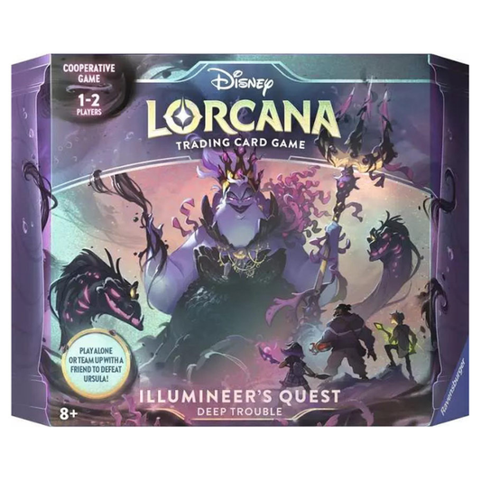 Disney Lorcana trading card game box with characters and text on a white background