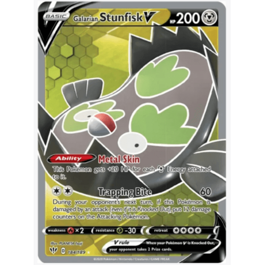 Galarian Stunfisk V (Full Art) - Darkness Ablaze #184/189