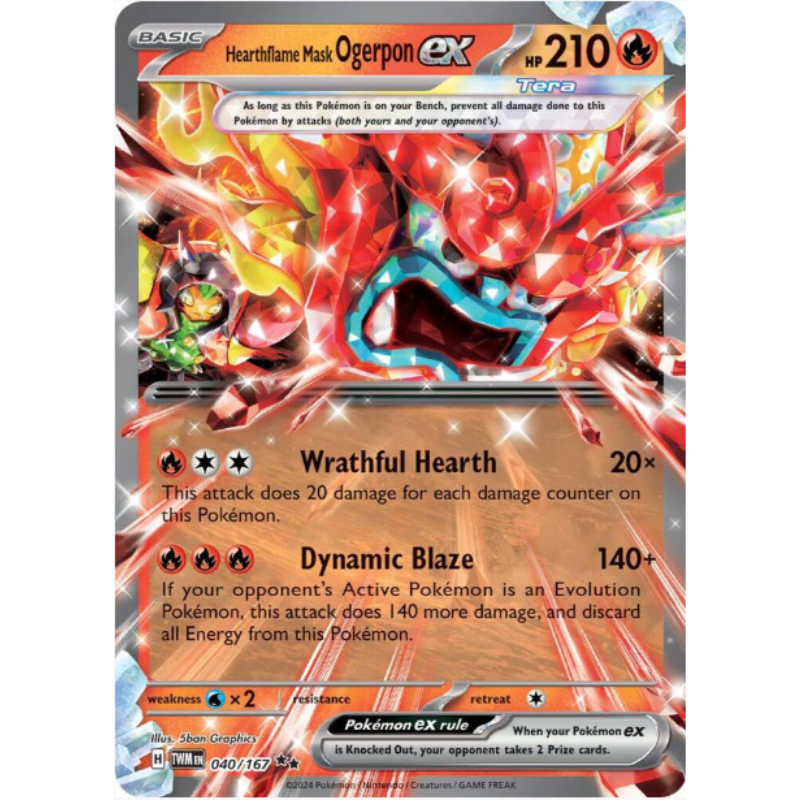 Hearthflame Mask Ogerpon ex - Twilight Masquerade #040/167