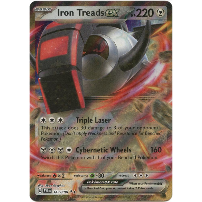 iron treads ex pokemon card price Iron Treads ex (143/198) [Scarlet & Violet: Base Set] Damaged Holofoil