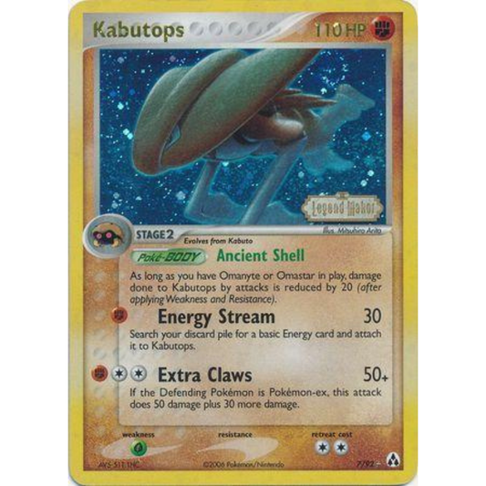 Kabutops - Legend Maker #7/92 Reverse Holo (Heavily Played)
