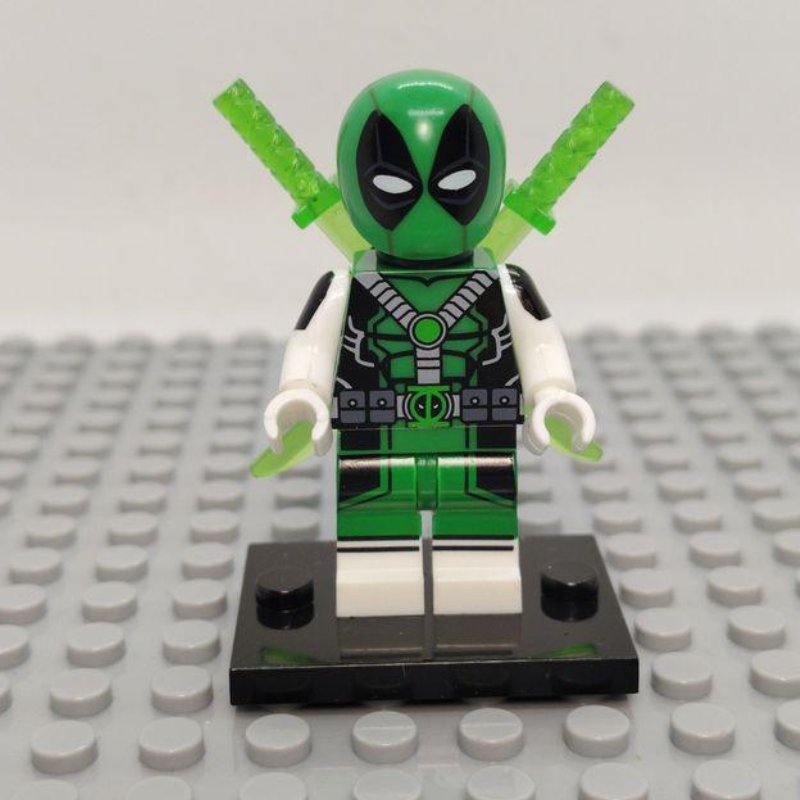 Lego Compatible Deadpool Green Custom Minifig