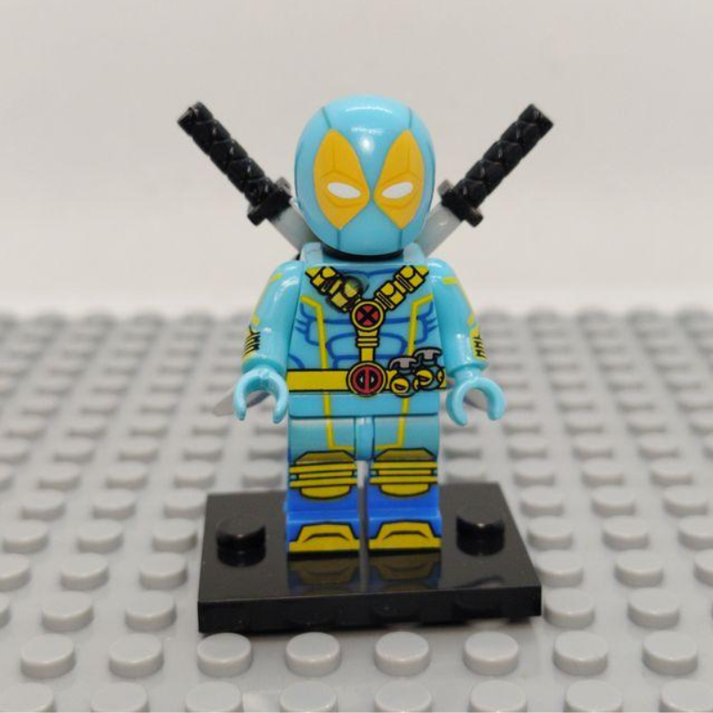 Lego Compatible Deadpool Light Blue Custom Minifig