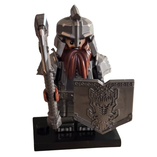 Lego Compatible Grey Armor Dwarf Axe Minifig