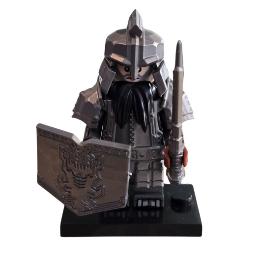 Lego Compatible Grey Armor Dwarf Sword Minifig