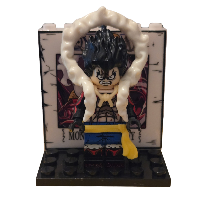 Toy figure with a stylized background on a white background