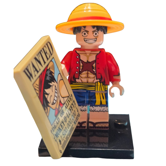 Lego Compatible One Piece Monkey D Luffy Wanted Poster Custom Minifig