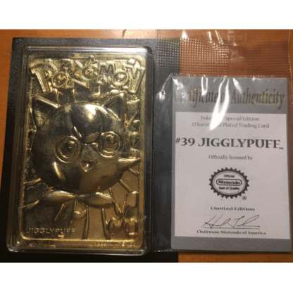 gold jigglypuff pokemon card Limited Edition 1999 Pokemon BK Jigglypuff Gold Card #39 – Dx Games & More