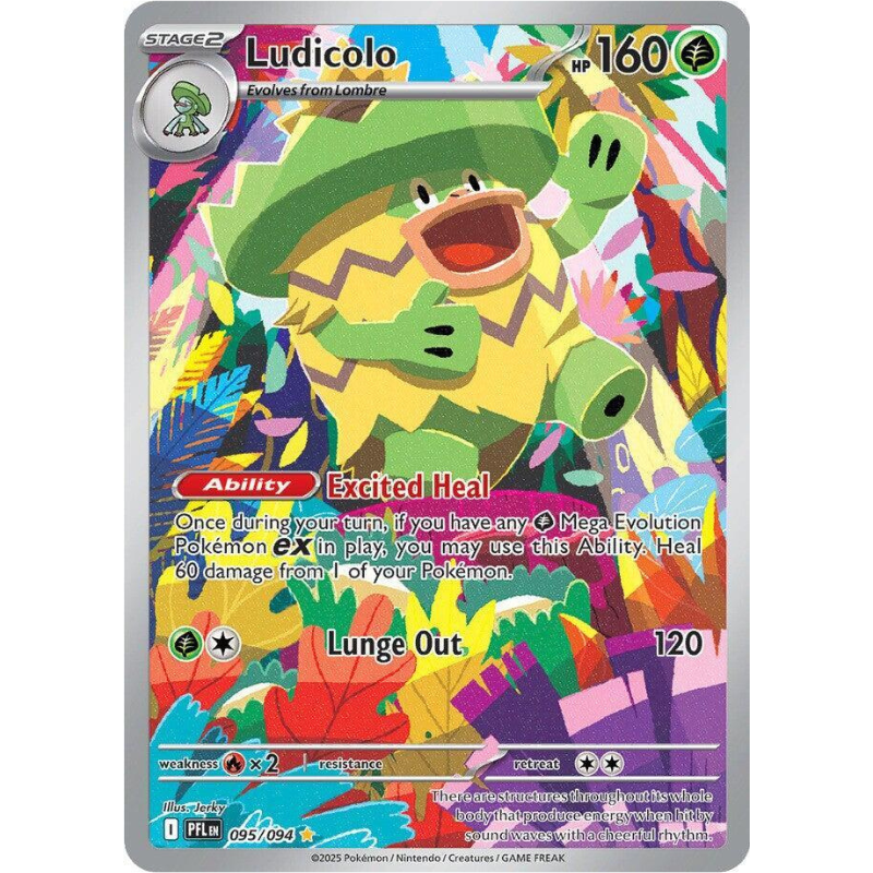Pokémon trading card featuring Ludicolo with colorful design