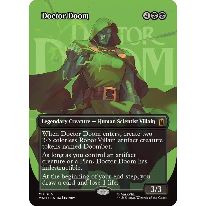 Magic: The Gathering Cards Doctor Doom (Borderless) - Marvel Super Heroes #365