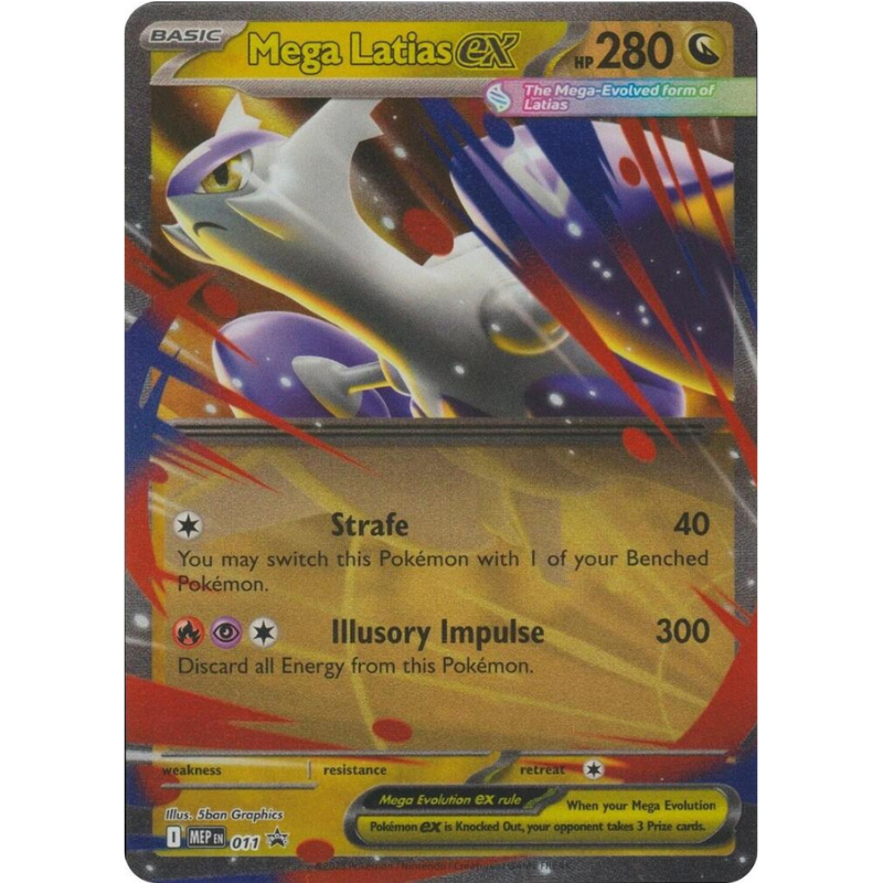 Mega Latias EX trading card with character illustration and text details