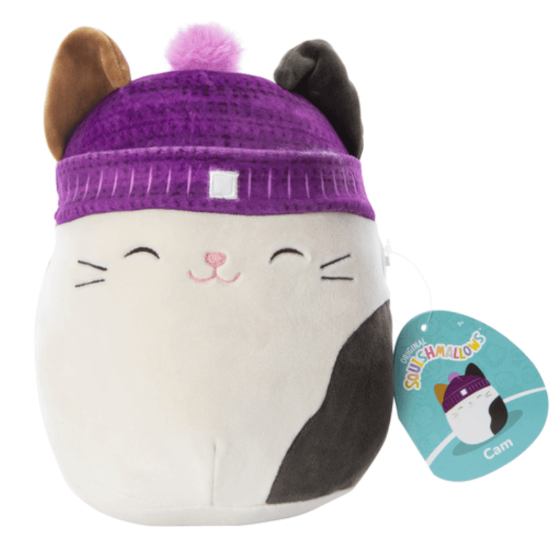 Original Squishmallows Cam with Purple Hat 7.5"