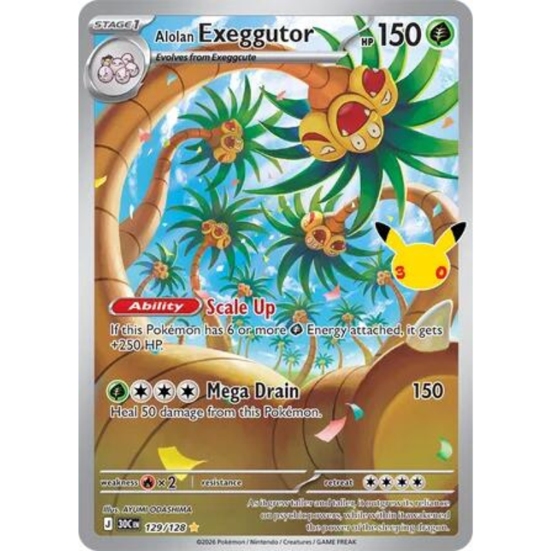 Pokémon Alolan Exeggutor - 30th Celebration #129/128
