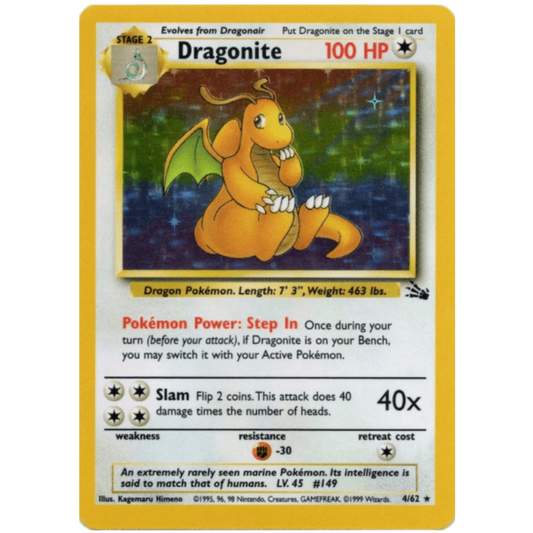 Pokémon Dragonite - Fossil #04/62 NM
