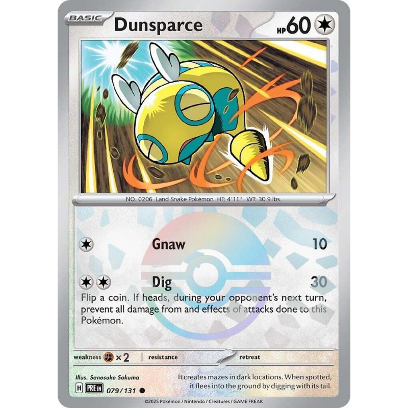 Pokémon Dunsparce (Poke Ball Pattern) - Prismatic Evolutions #079/131