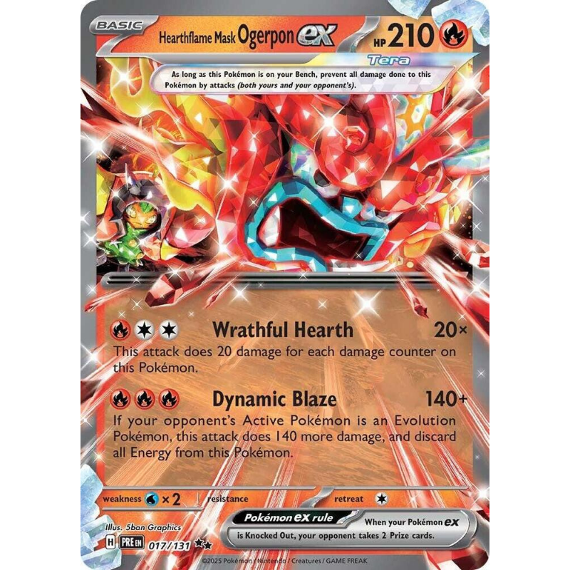 Pokémon Hearthflame Mask Ogerpon ex - Prismatic Evolutions #017/131