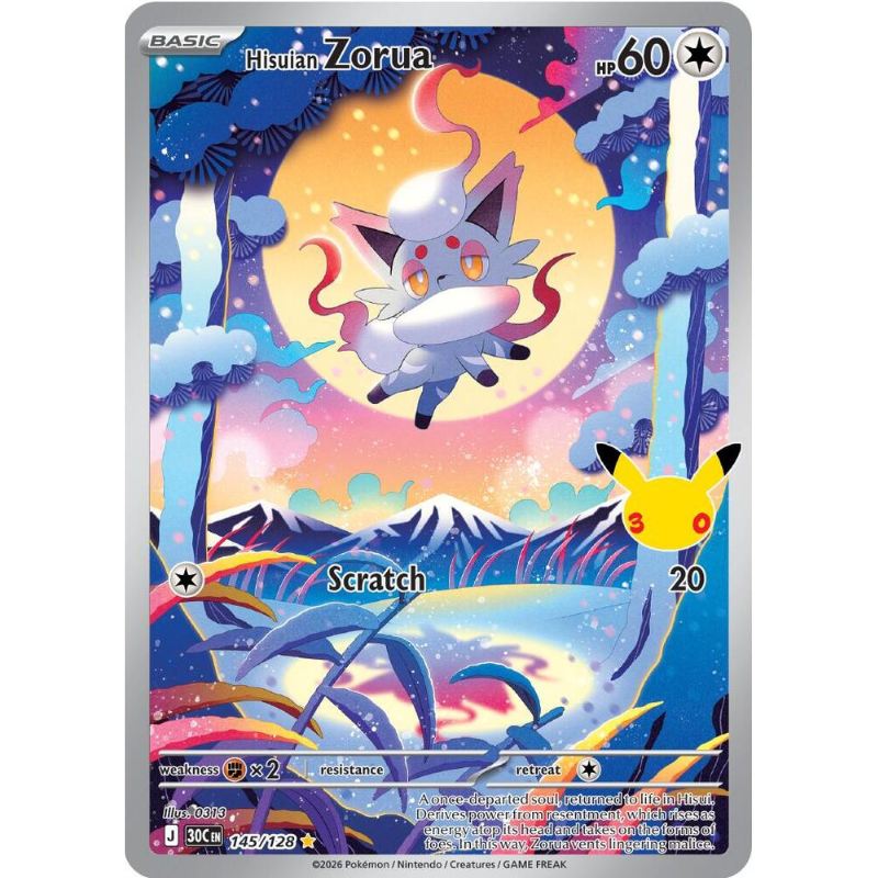 Pokémon Hisuian Zorua - 30th Celebration #145/128