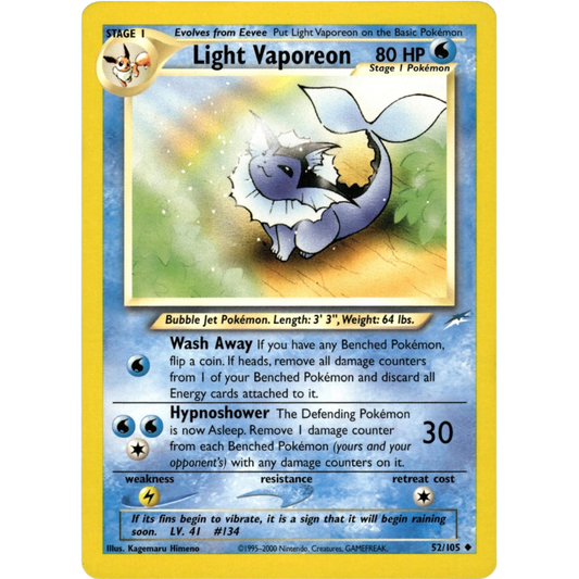 Pokémon Light Vaporeon - Neo Destiny #052/105