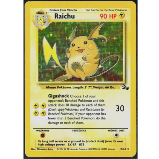 Pokémon Raichu - Fossil #14/62 (Lightly Played)