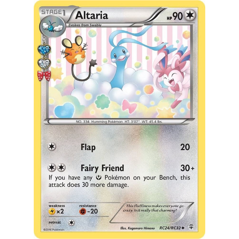 Pokémon trading card featuring Altaria with colorful background
