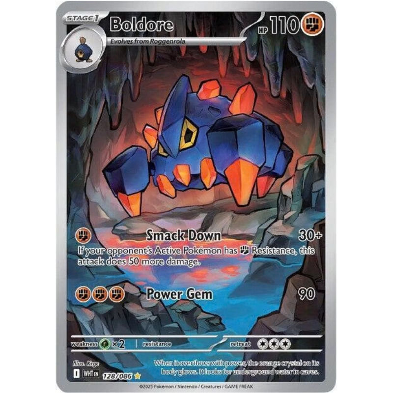 Pokémon trading card featuring Boldore with detailed artwork and text.