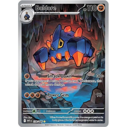 Pokémon trading card featuring Boldore with detailed artwork and text.