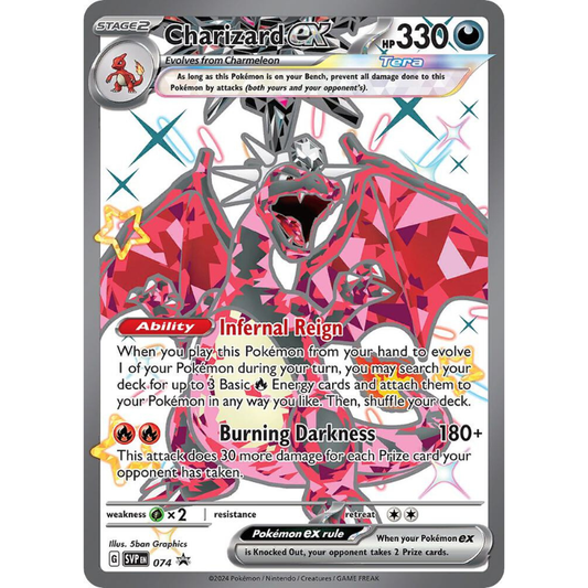 Pokémon trading card featuring Charizard EX with detailed text and graphics.