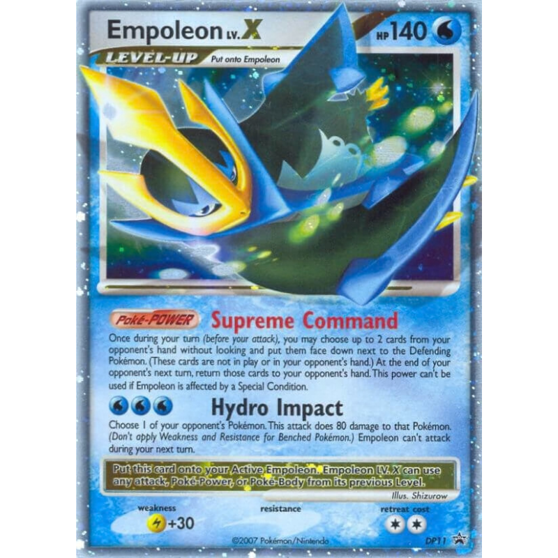 Pokémon trading card featuring Empoleon IV-X with blue and yellow design