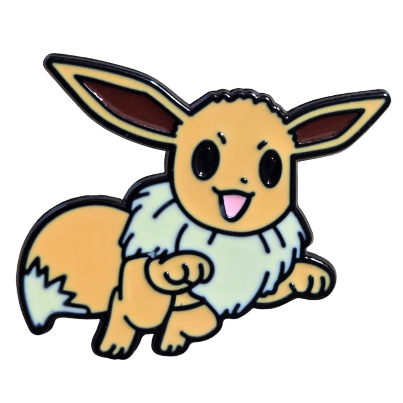 Cartoon character with large ears and a happy expression on a white background