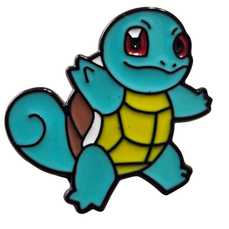 Squirtle enamel pin on a white background