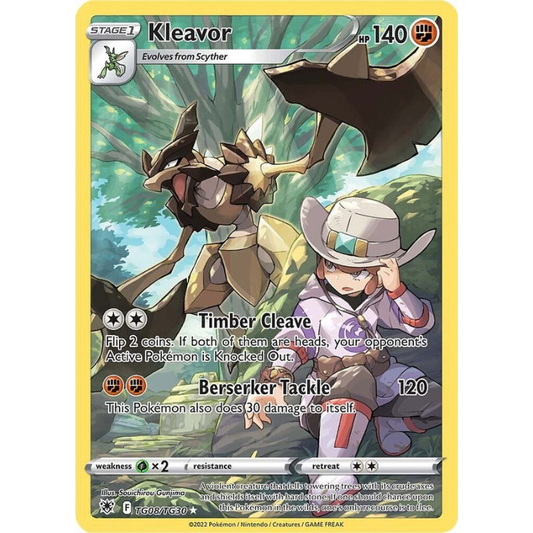 Pokémon trading card featuring Kleavor with a character and game text.
