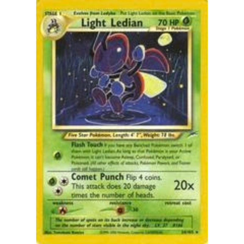 Pokémon trading card featuring Light Ledian with a yellow border