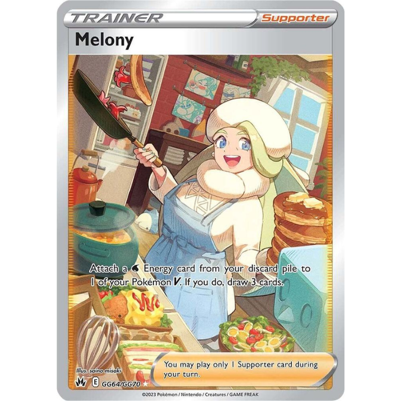 Trading card featuring a character named Melony in a kitchen setting