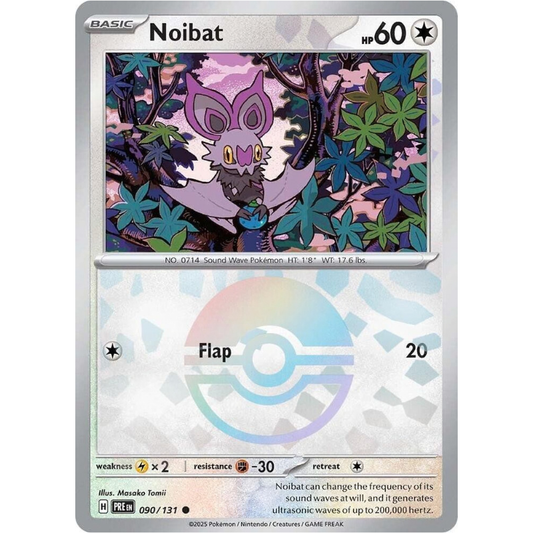 Pokémon trading card featuring Noibat with a white background