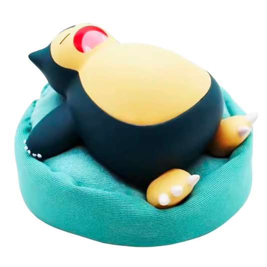 Animated character on a teal cushion with a white background