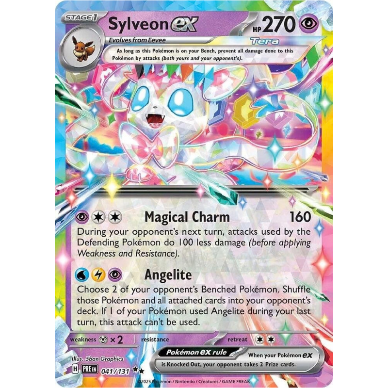 Sylveon EX trading card with colorful design and text