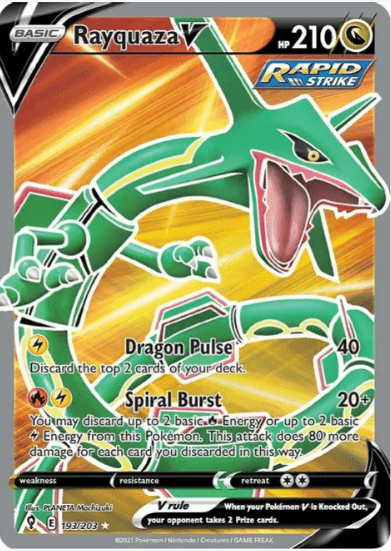 Rayquaza V (Full Art) - Evolving Skies #193/203 (Near Mint)